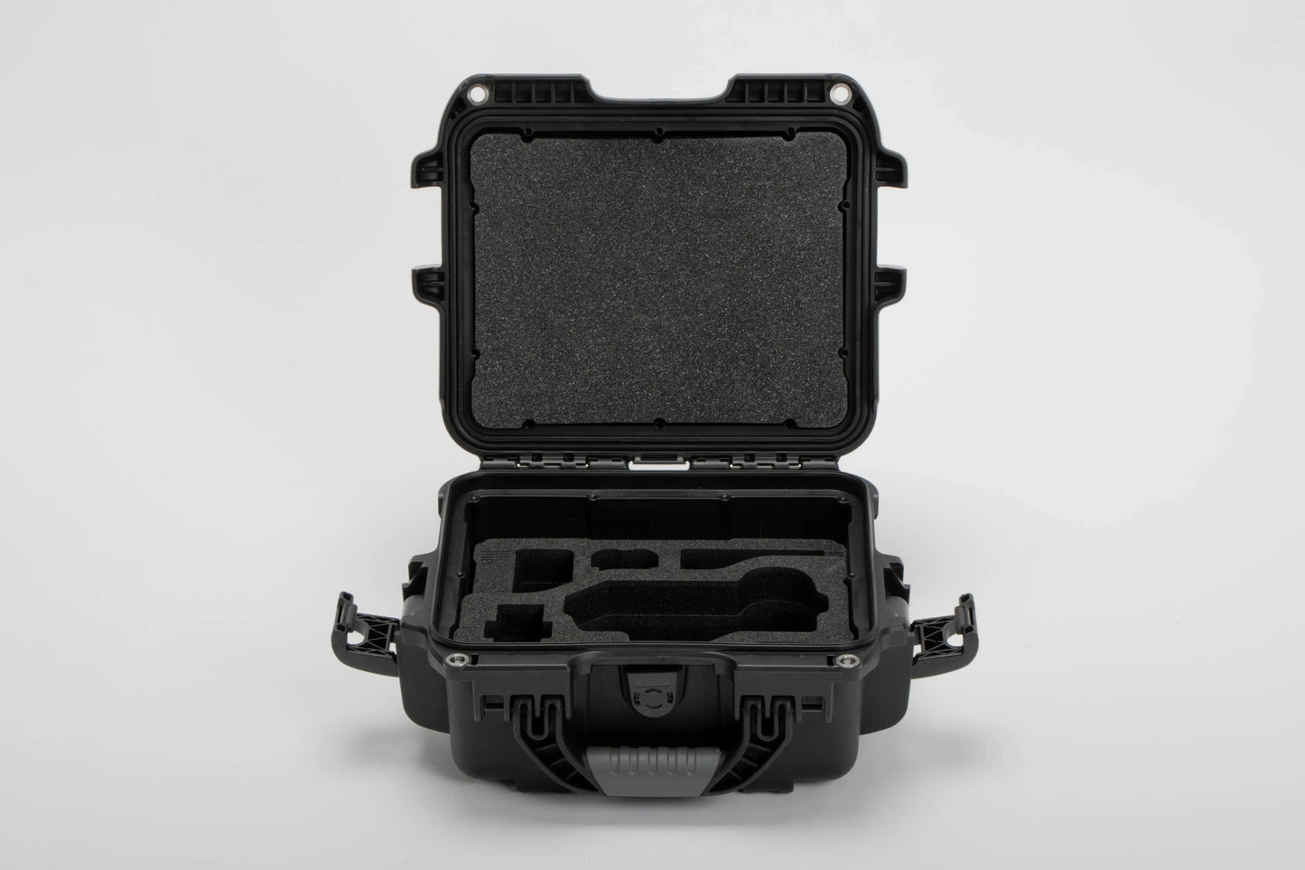 Front view of Black Nikon Compact Camera Case for Z8, Z7 lI, Z6 lI, Z6 III with Black Layer Custom Foam Insert