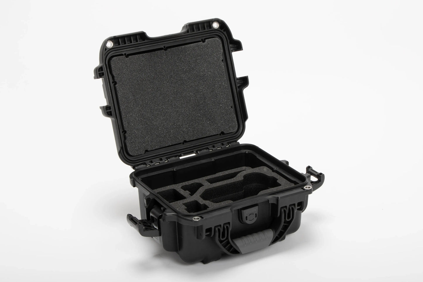 Angle view of Black Nikon Compact Camera Case for Z8, Z7 lI, Z6 lI, Z6 III with Black Layer Custom Foam Insert