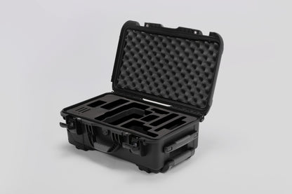 Angled view of Foama Black Color Travel Case and Custom Foam Insert for RED Monstro