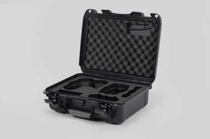 Angled view of DJI Avata 2 Fly More Combo Graphite Color Waterproof Hard Case and Custom Foam Insert
