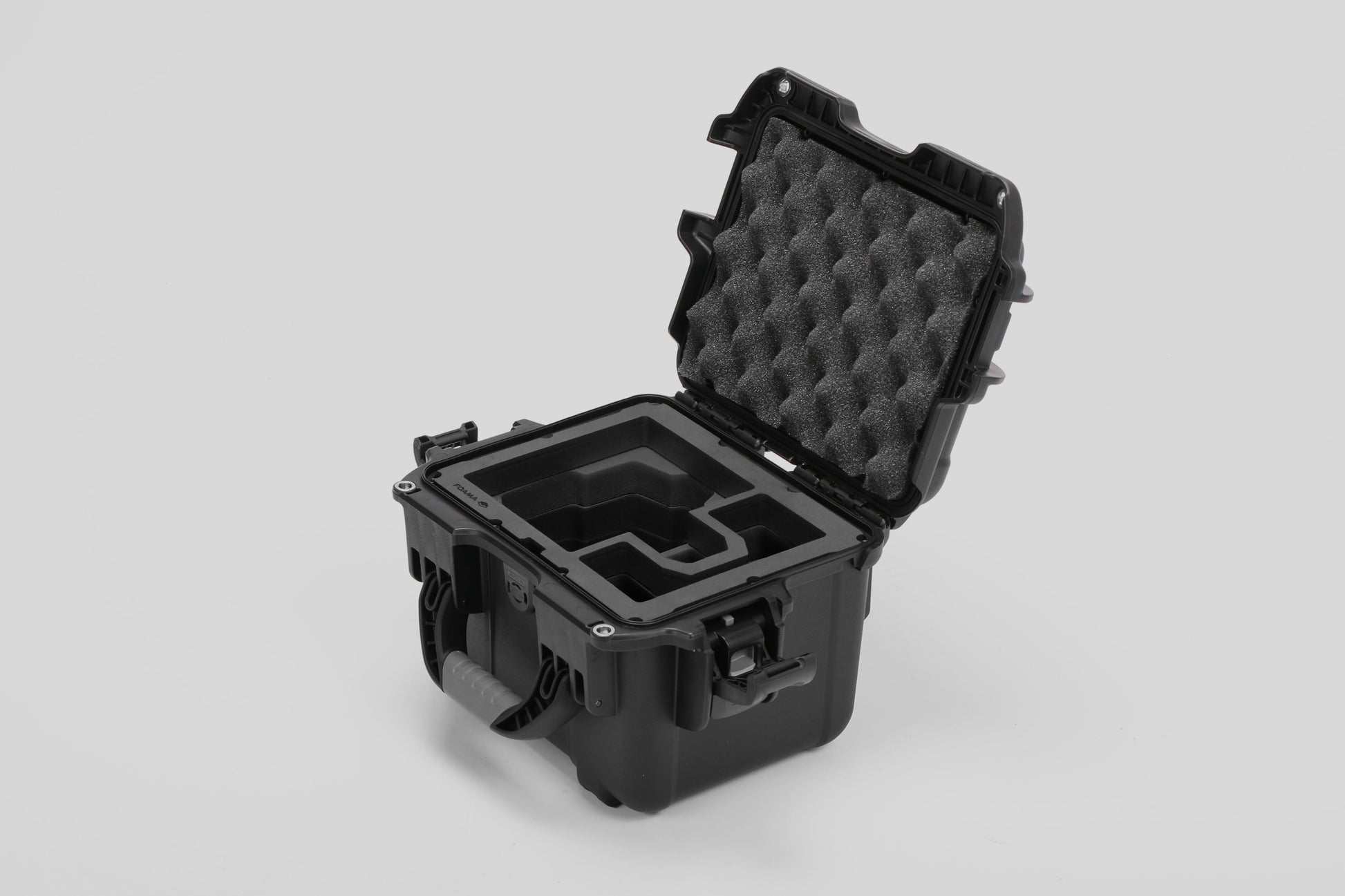 Angle view of Black Color DJI Zenmuse H30 Storage Case with Black Layer Custom Foam Insert