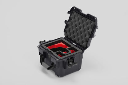 Angled view of DJI Zenmuse H30T Graphite Color Storage and Carrying Case and Custom Foam Insert with a Red Layer