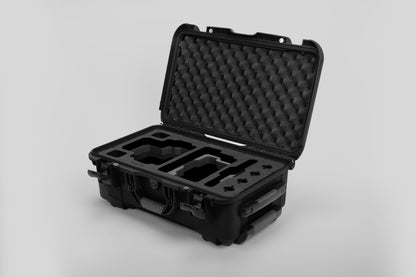 Angle view of Black Color RED V Raptor Carry-On Case with Black Layer Custom Foam Insert
