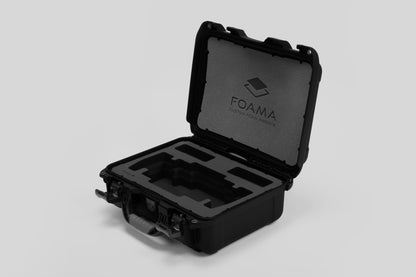 Angled view of Foama Black Color Travel Case and Custom Foam Insert for SmallHD 703 Bolt Pro
