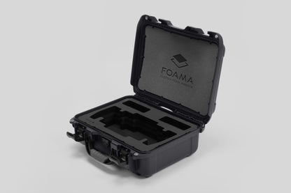Angled view of Foama Graphite Color Travel Case and Custom Foam Insert for SmallHD 703 Bolt Pro