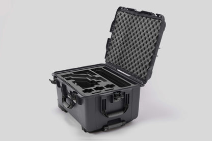 Angled view of Sony FX6 Graphite Color Studio Case and Custom Foam Insert