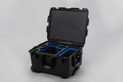 Angle view of Black Color Sony Venice 2 Studio Case with Blue Layer Custom Foam Insert