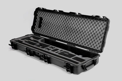 Angled view of Foama Fortified Black Color Hard Case and Black Custom Foam Insert for DJI D-RTK 2 Mobile Station