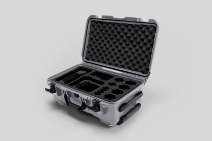 Angled view of Foama Silver Color Carry-on case and Custom Foam Insert for Sony FX-6