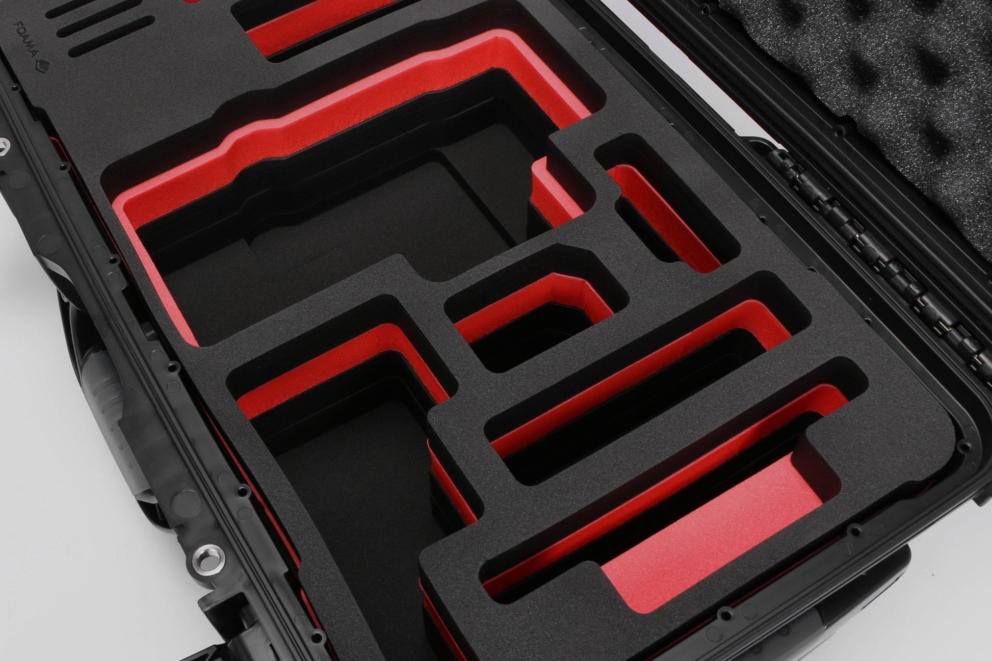 Close-up view 1 of Foama Black Color Travel Case and Custom Foam Insert for RED Monstro