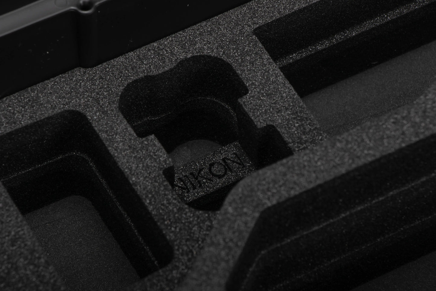 Close view of Black Nikon Compact Camera Case for Z8, Z7 lI, Z6 lI, Z6 III with Black Layer Custom Foam Insert