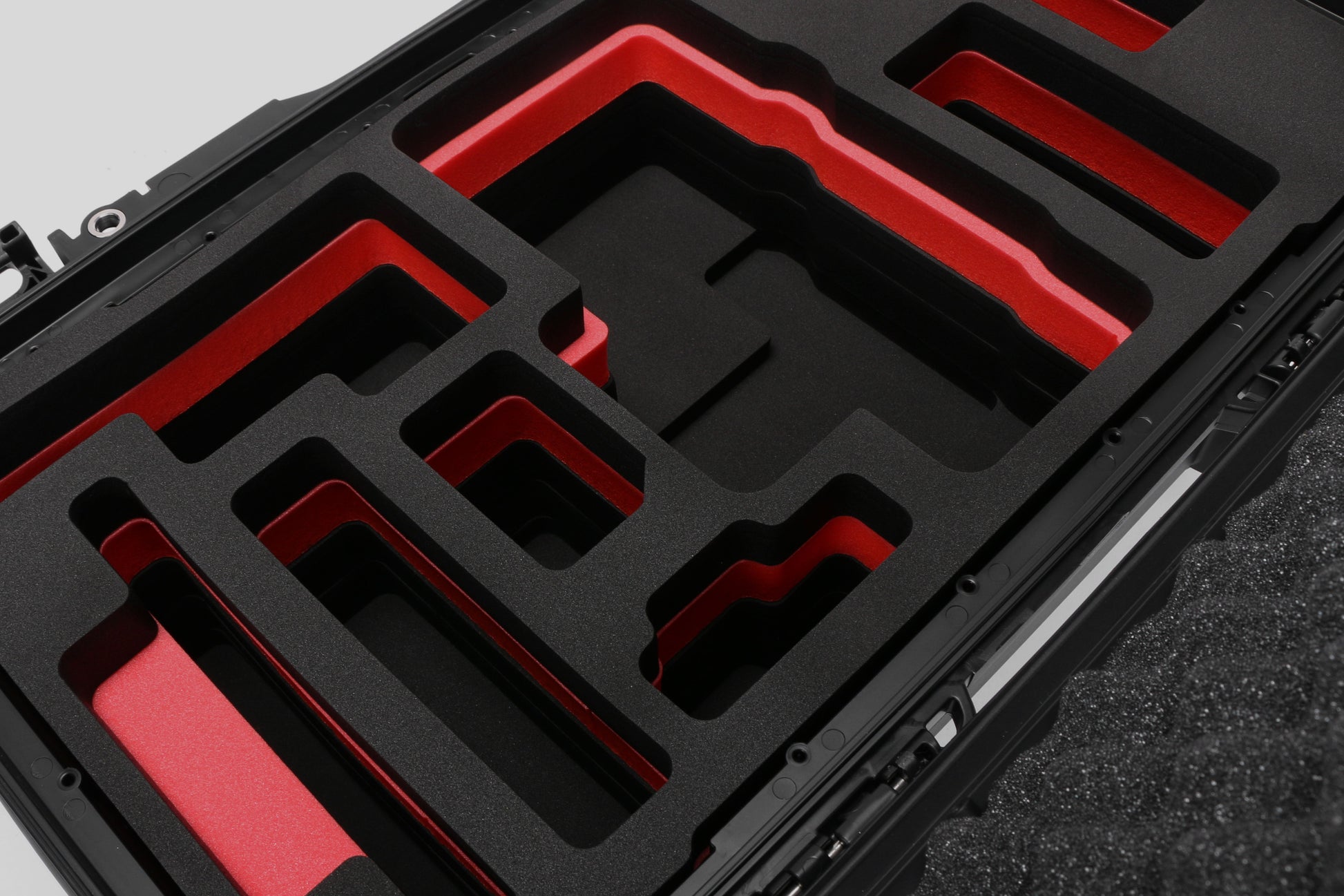 Close-up view 2 of Foama Black Color Travel Case and Custom Foam Insert for RED Monstro
