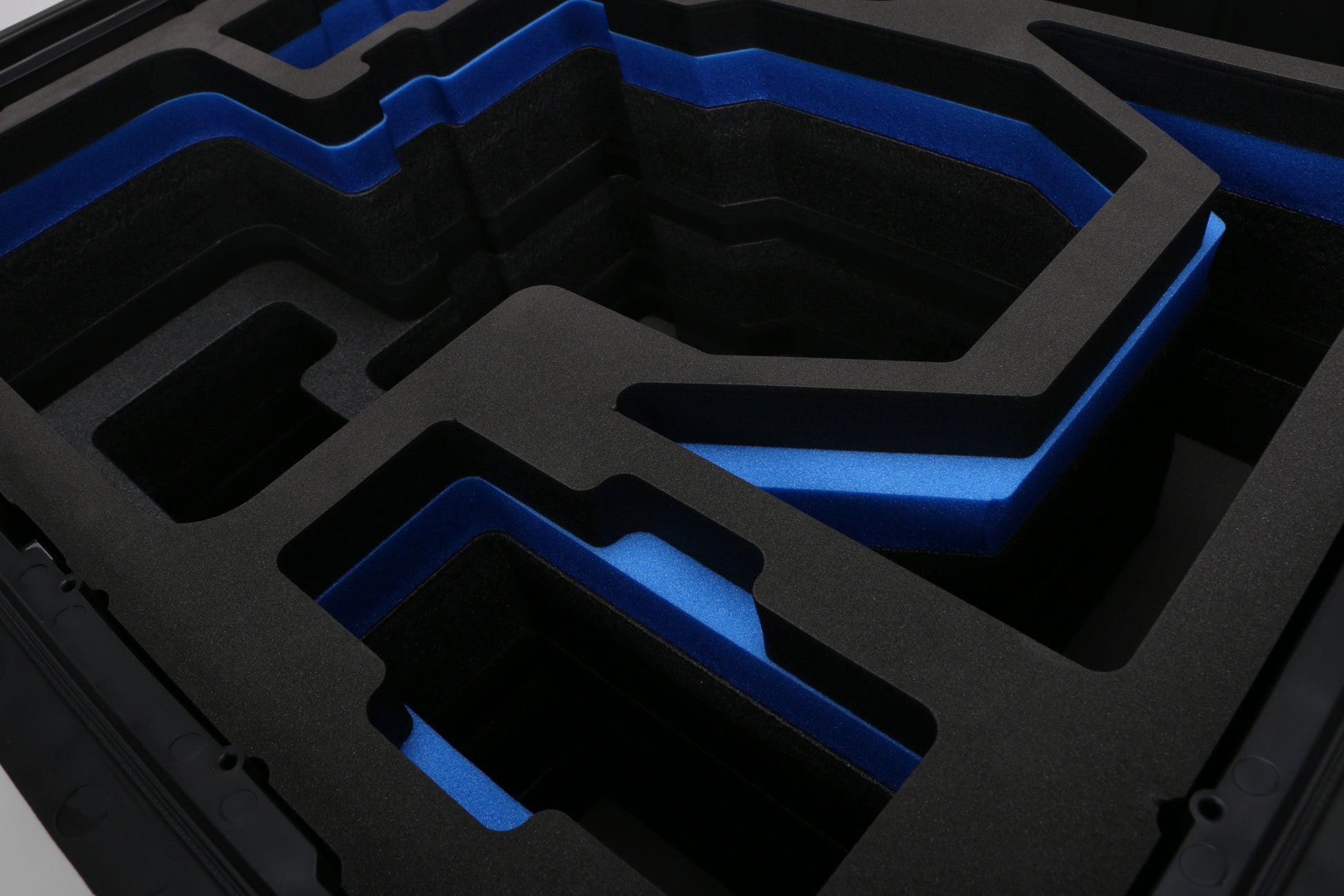 Close view of Black ARRI Alexa 35 Studio Case with Blue Custom Foam Insert for ARRI Camera And Accessories