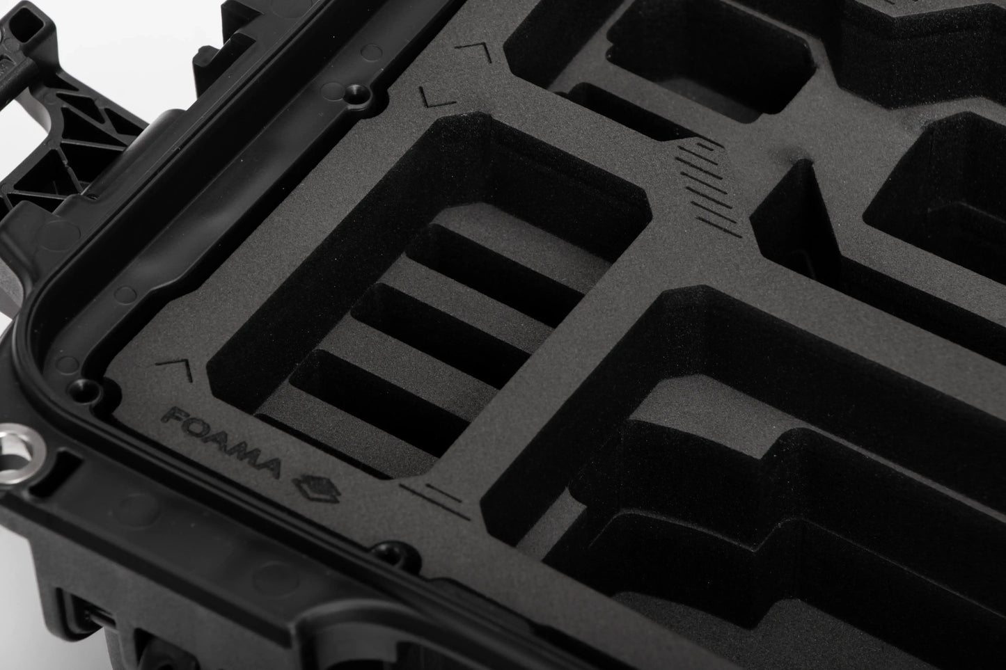 Close-up view of Sony Compact Camera Case for A7 S, A7 R, A7 IV, A9 III with Black Layer Custom Foam Insert