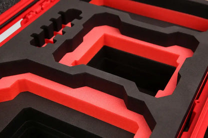 Close-up view 2 of Foama Red Color Carry-on case and Custom Foam Insert with Red Layer for RED Komodo-X
